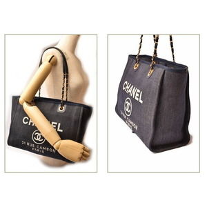 Chanel Chain Blue Bag Tote Deauville